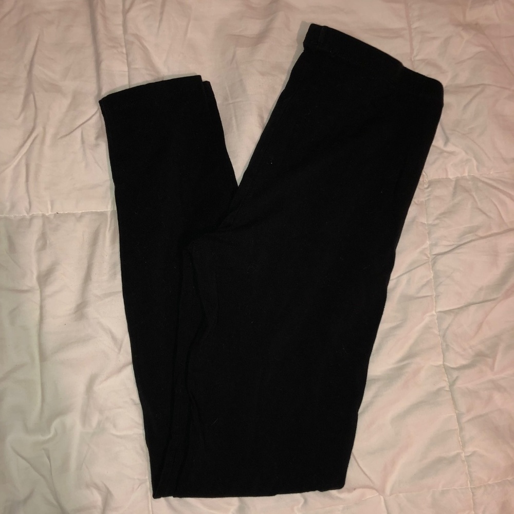 Plain black, cotton leggings